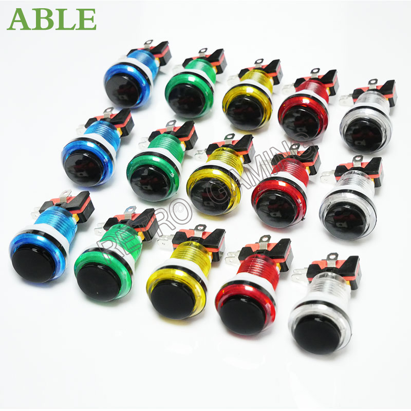 Retro Gaming Store - 12pcs 6 Colors Arcade LED Push
