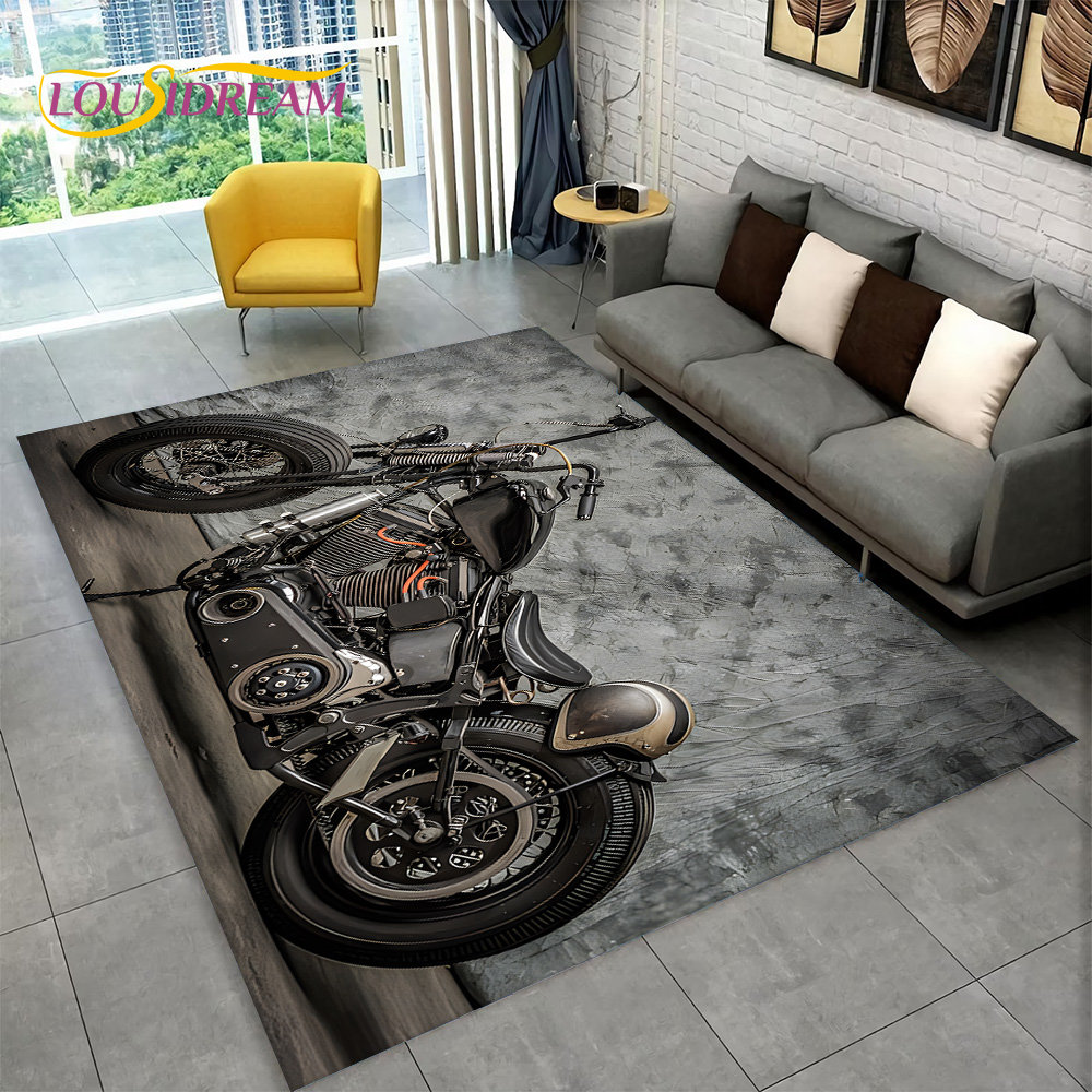 3D Retro Vintage Motorcycle Ar - Retro Gaming Rug review and price