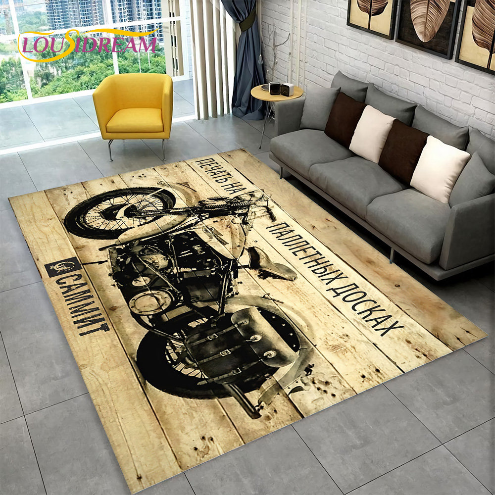 3D Retro Vintage Motorcycle Ar - Retro Gaming Rug review and price