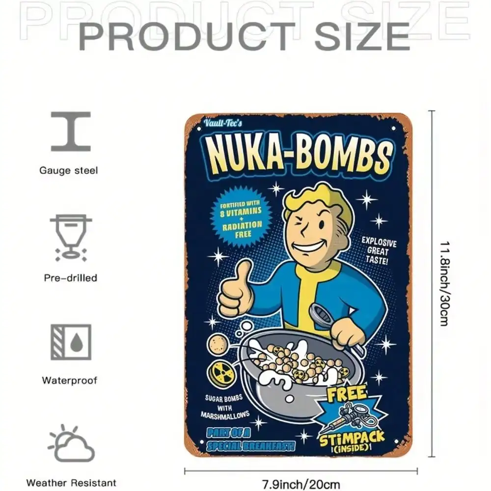 Vault-Tec Nuka-Bombs Metal Wal - Retro Gaming Vault review and price